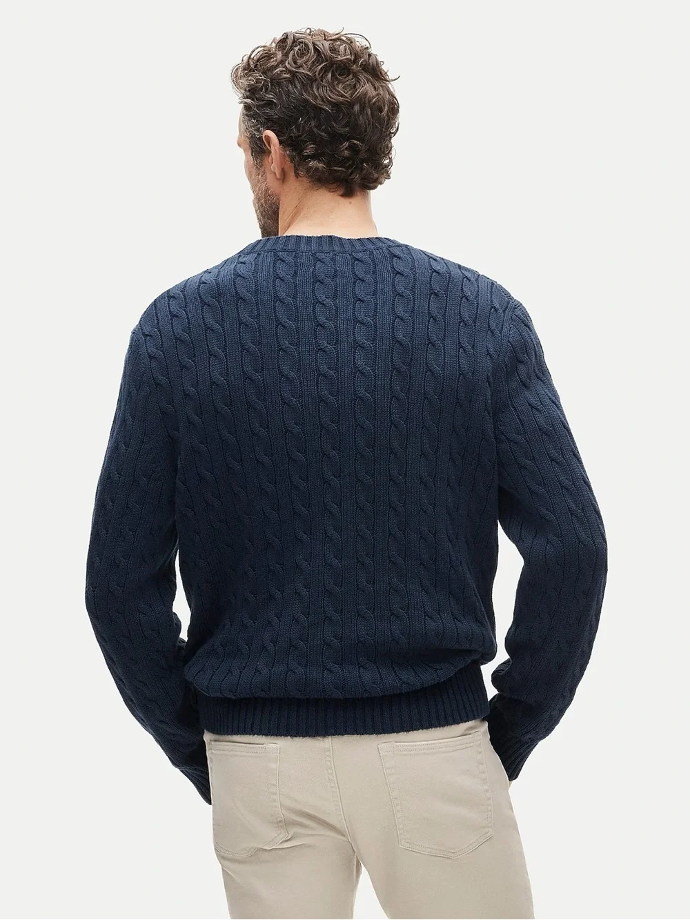 J.Crew Heritage cotton cable-knit sweater in Navy Size S $118 CO474
